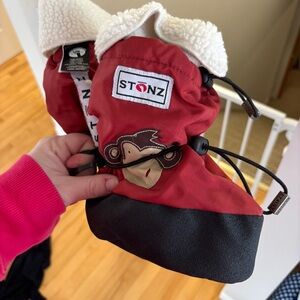 Stonz baby booties winter Sherpa linings red size large snow boots